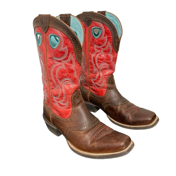 Ariat Shoes Ariat Round Up Ryder Western Riding Boots Red Square